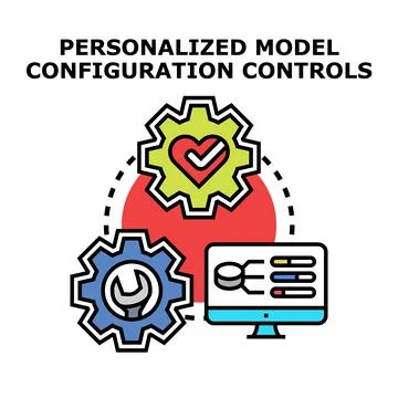 Personalized model configuration for user experience controls Stock Illustration