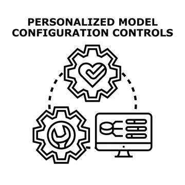 Personalized model configuration for user experience controls Stock Illustration