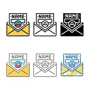 Personalized multistyle email color icon vector Stock Illustration