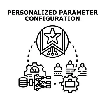 Personalized parameter configuration concept with data processing イラスト素材