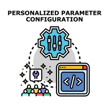Personalized parameter configuration creating custom user settings Stock Illustration
