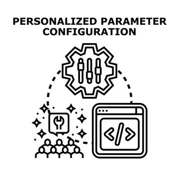 Personalized parameter configuration creating custom user settings Stock Illustration