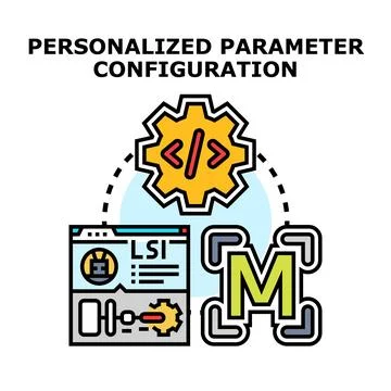 Personalized parameter configuration options for software development Stock Illustration