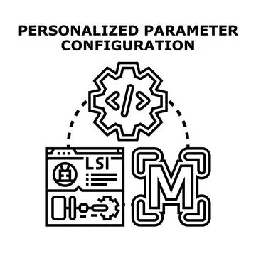 Personalized parameter configuration options for software development Stock Illustration