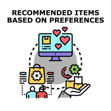 Personalized product recommendations based on user preferences icon concept Stock Illustration