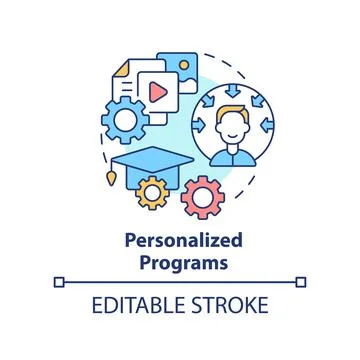Personalized programs concept icon Stock Illustration