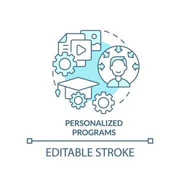 Personalized programs turquoise concept icon Stock Illustration