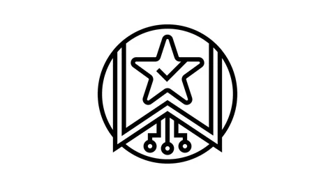 Personalized recommendation star deep learning line icon animation Stock Footage 326124549