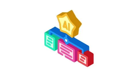 Personalized recommendation star deep learning isometric icon animation Stock Footage 327277798