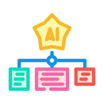 Personalized recommendation star deep learning color icon vector illustration Stock Illustration