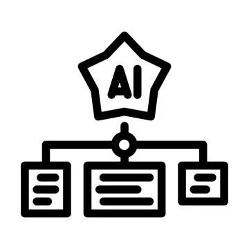 Personalized recommendation star deep learning line icon vector illustration Stock Illustration