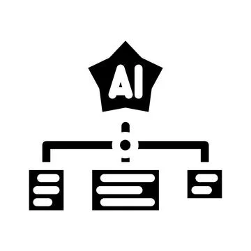 Personalized recommendation star deep learning glyph icon vector illustration Stock Illustration