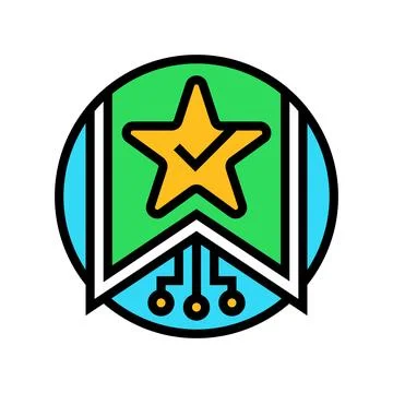 Personalized recommendation star deep learning color icon vector illustration Illustrazione stock