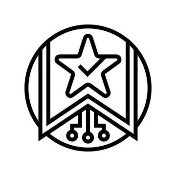 Personalized recommendation star deep learning line icon vector illustration Stock Illustration