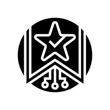 Personalized recommendation star deep learning glyph icon vector illustration Illustrazione stock