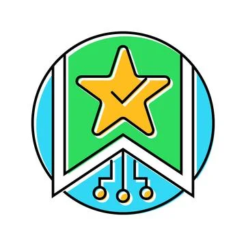 Personalized recommendation star deep learning color icon vector illustration Illustrazione stock