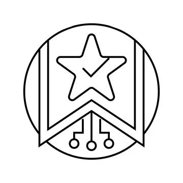 Personalized recommendation star deep learning line icon vector illustration Stock Illustration