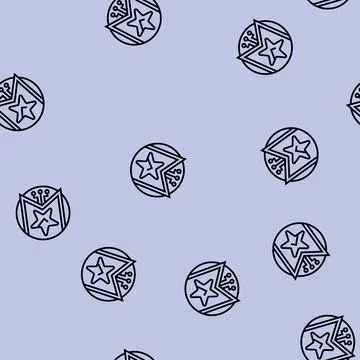 Personalized recommendation star deep learning line seamless pattern Stock Illustration