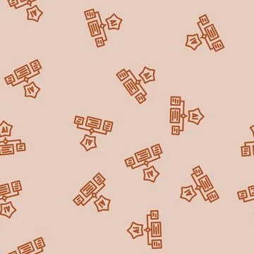 Personalized recommendation star deep learning line vector seamless pattern Stock Illustration