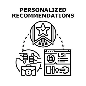Personalized recommendations concept for targeting audience segmentation Illustrazione stock