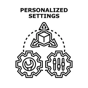 Personalized settings customizing user experience and preferences Stock Illustration