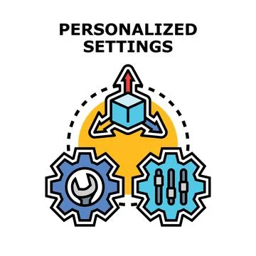 Personalized settings customizing user experience and preferences Stock Illustration