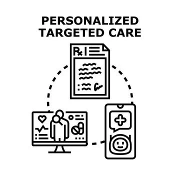 Personalized targeted care concept for individual patient health Stock Illustration
