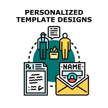 Personalized template designs for custom business services Stock Illustration
