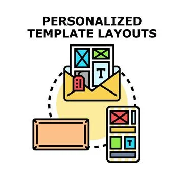 Personalized template layouts designing for diverse platforms Stock Illustration