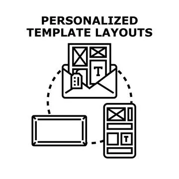 Personalized template layouts designing for diverse platforms Stock Illustration