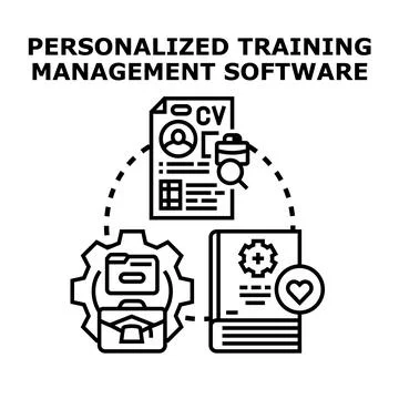 Personalized training management software developing career growth 스톡 일러스트