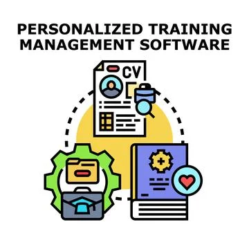 Personalized training management software developing career growth Illustrazione stock