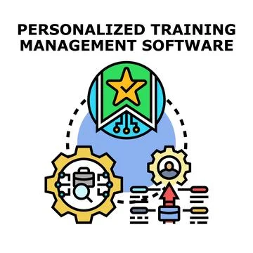 Personalized training management software developing career growth Illustrazione stock