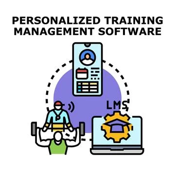 Personalized training management software using digital technology Stock Illustration