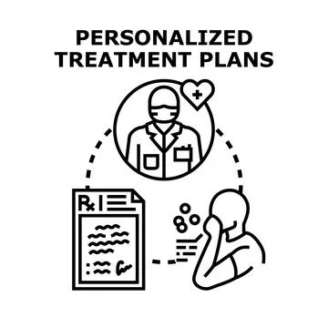 Personalized treatment plans creating custom healthcare solutions Stock Illustration