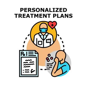 Personalized treatment plans creating custom healthcare solutions Stock Illustration