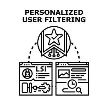 Personalized user filtering data processing concept イラスト素材