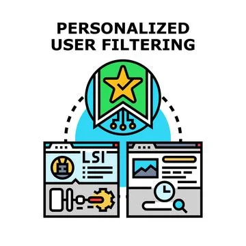 Personalized user filtering data processing concept イラスト素材