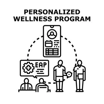 Personalized wellness program offering healthy lifestyle support Ilustração Stock