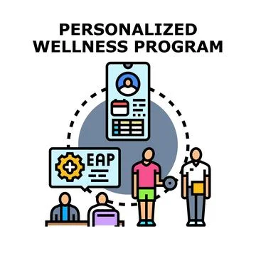 Personalized wellness program offering healthy lifestyle support Stock Illustration