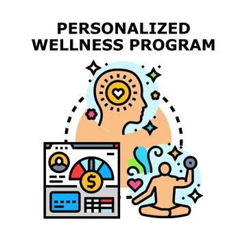 Personalized wellness program optimizing health and mind Illustrazione stock