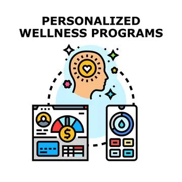 Personalized wellness programs offering digital health management Illustration