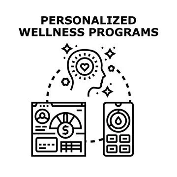Personalized wellness programs offering digital health management Stock Illustration