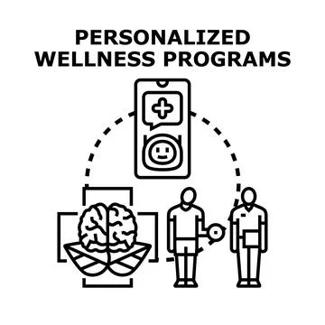 Personalized wellness programs offering health and fitness guidance 库存插图