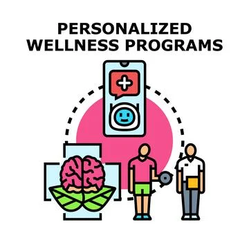 Personalized wellness programs offering health and fitness guidance Stock-Illustration