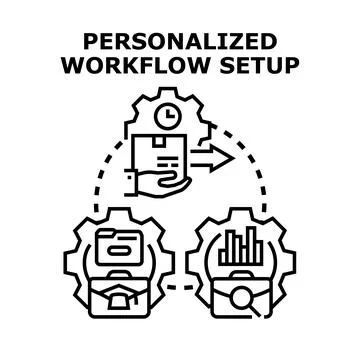 Personalized workflow setup for business process optimization Stock Illustration