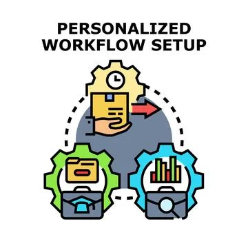 Personalized workflow setup for business process optimization Stock Illustration
