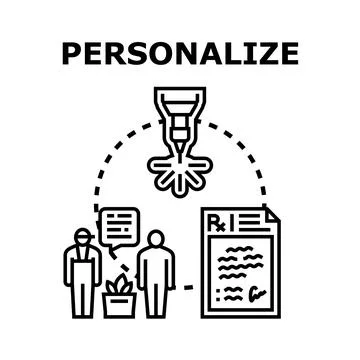 Personalizing approach creating custom individual solutions Stock Illustration
