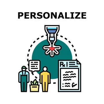 Personalizing approach creating custom individual solutions Stock Illustration