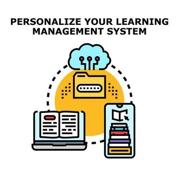 Personalizing learning management system content delivering digital education Stock Illustration